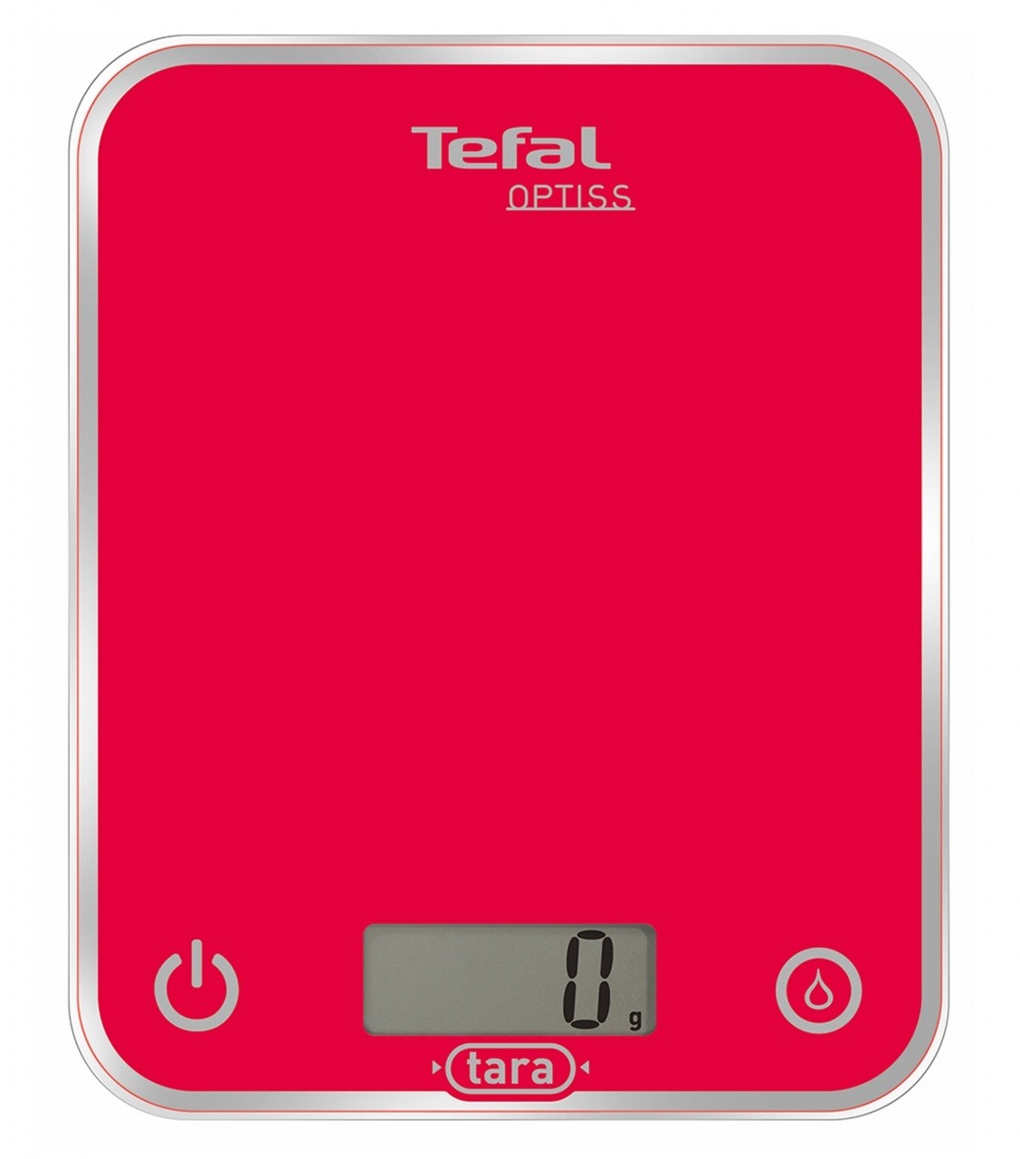 Tefal BC5003 Optiss Glass - Bilancia da Cucina Elettronica, Portata 5 kg, Rosso