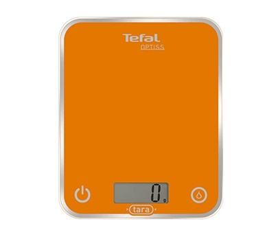 Tefal BC5001 Optiss Glass - Bilancia da Cucina Elettronica, Portata 5 kg, Arancione
