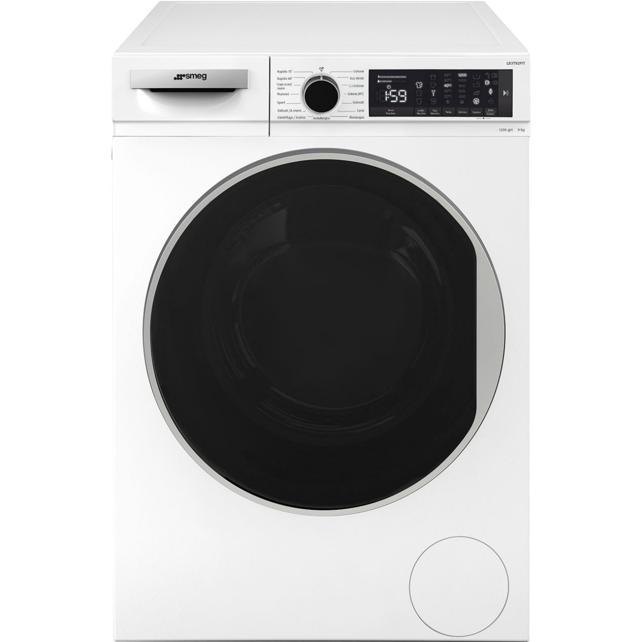 Smeg LB3T92PIT - Lavatrice Carica Frontale, 9 Kg, 1200 Giri, Classe C (A+++)