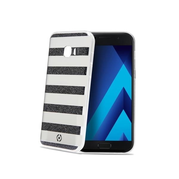 Celly STRIPES643BK custodia per cellulare 11,9 cm (4.7") Cover Nero, Argento