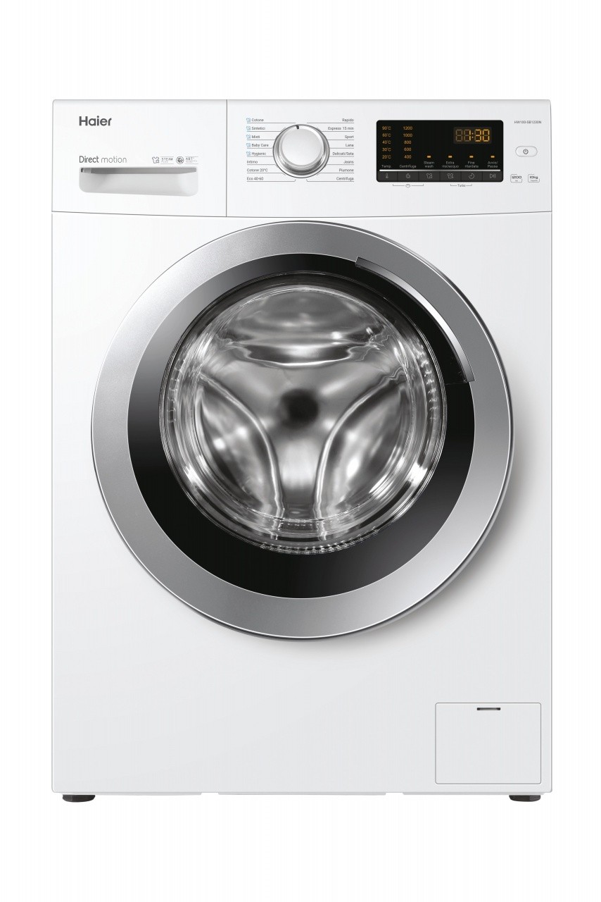 Haier HW100-SB1230N - Lavatrice a Carica Frontale, 10 Kg, 1200 Giri/min, Classe A