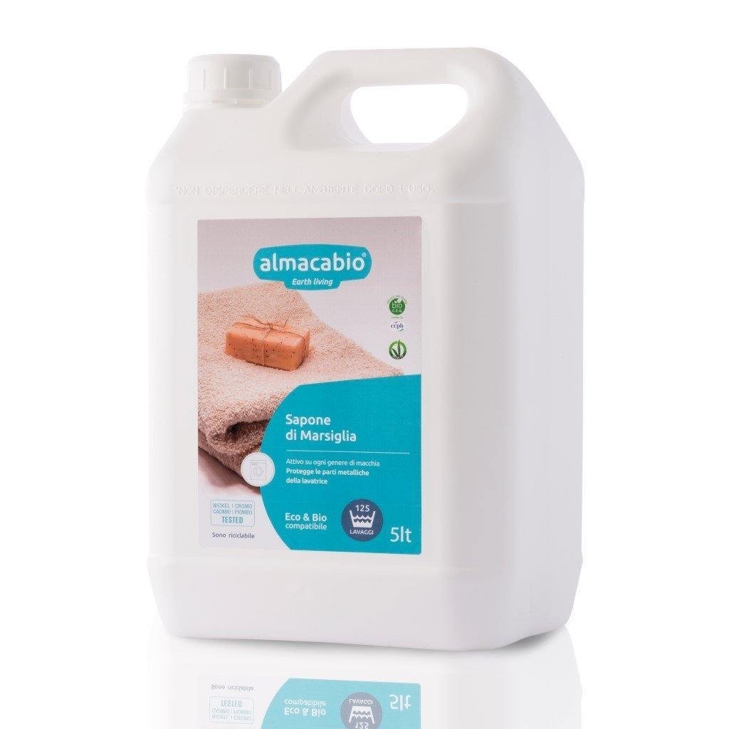 Almacabio A10647 Aquamarine - Sapone di Marsiglia per Bucato a Mano e Lavatrice, 5000 ml