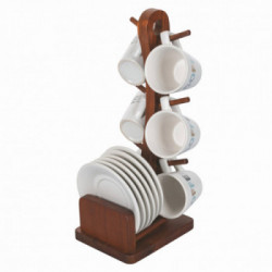 SET 6 TAZZE TAZZINE CAFFE' IN CERAMICA 6 COLORI 100 CC CON STAND