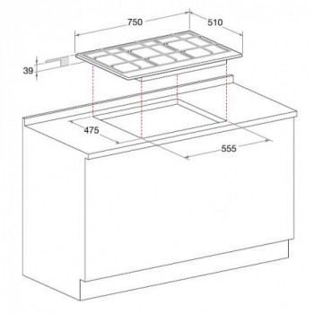 Whirlpool GMAL 7522/IXL - Piano Cottura a Gas,5 Fuochi, Tripla Corona,  iXelium, 75 cm