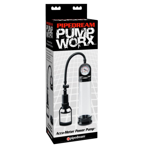 Pump Worx Accu Meter Power Pump - Pompa per il Pene, 20,5 cm