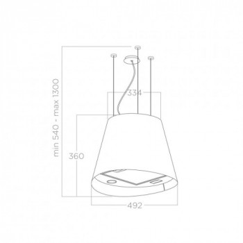 Elica WAVE UX IX/F/51 - Cappa Filtrante ad Isola, Acciaio Inossidabile, 51  cm, 610 m³/