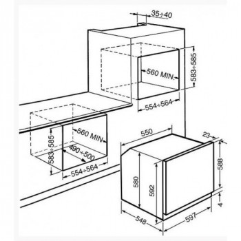 Candy FCC604X/E - Forno Elettrico da Incasso, 65 Litri, Inox, Classe A+