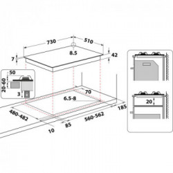 Whirlpool GMAL 7522/IXL - Piano Cottura a Gas,5 Fuochi, Tripla Corona,  iXelium, 75 cm