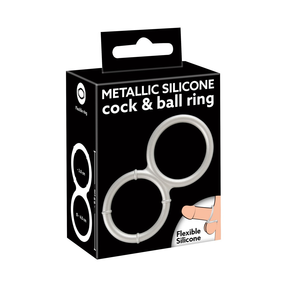 You2Toys Metallic Silicone Cock and Ball - Anelli per Pene e Testicoli