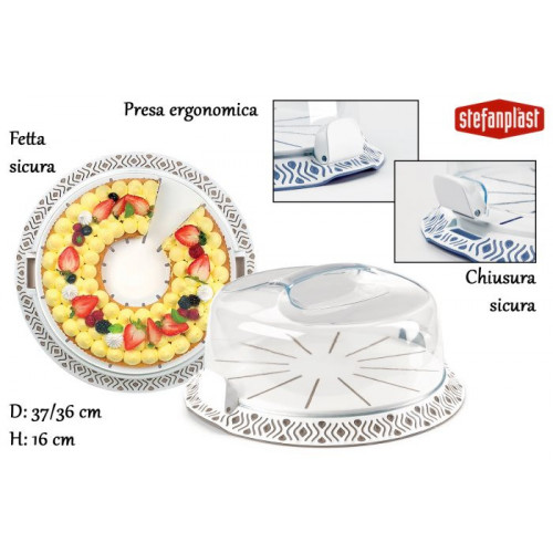 Porta torta Con Coperchio TOSCA Grigio 55852