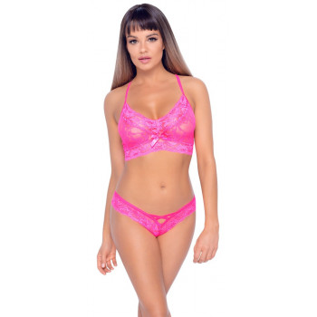 Abierta Fina Shelf Bra Set Nero con Reggiseno a Balconcino e Perizoma  Scoperto