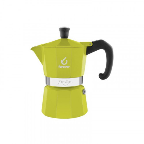 Forever 120244 'Miss Moka Prestige', Caffettiera Alluminio 6 Tazze, Verde