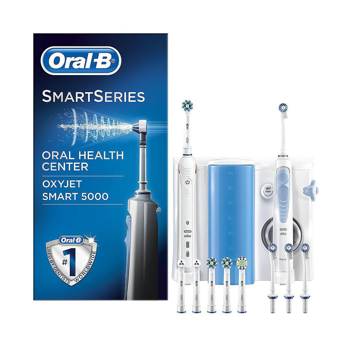 Oral-B Smart 5000 + OxyJet - Kit Spazzolino Elettrico + Idropulsore, 6  Testine, 4 Testine Oxyjet