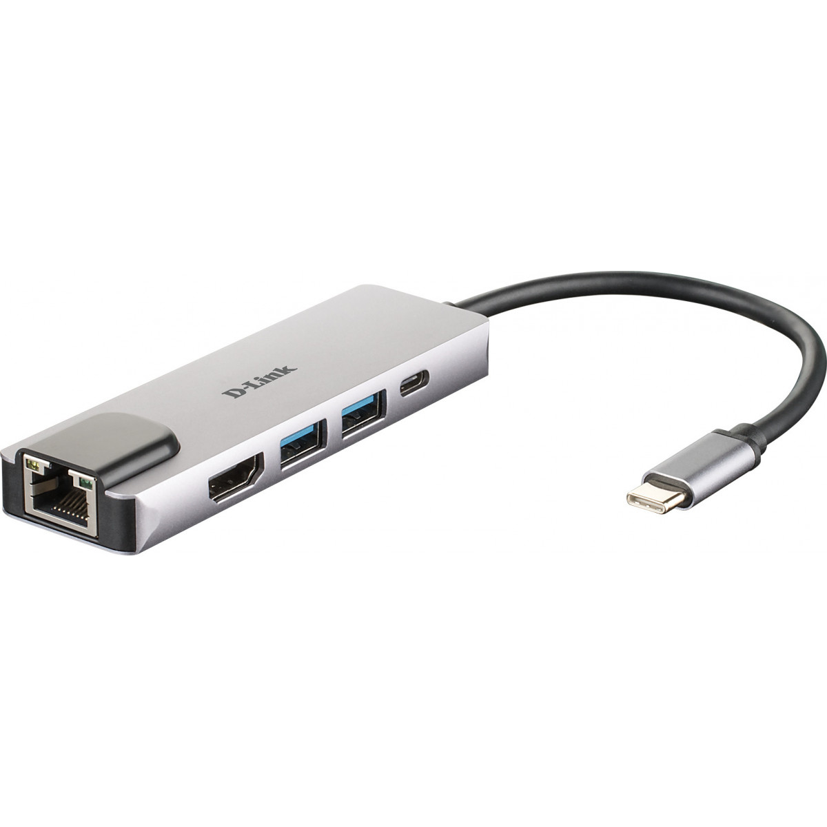 D-Link DUB-M520 replicatore di porte e docking station per notebook Cablato  Thunderbolt 3 Alluminio, Nero