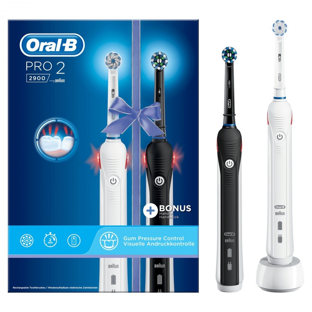 Oral-B PRO 80327528 Spazzolino Elettrico Adulto Nero, Bianco