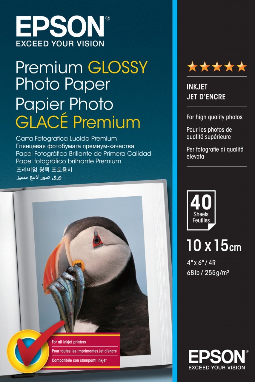 Epson Premium Glossy Photo Paper - 10x15cm - 40 Fogli