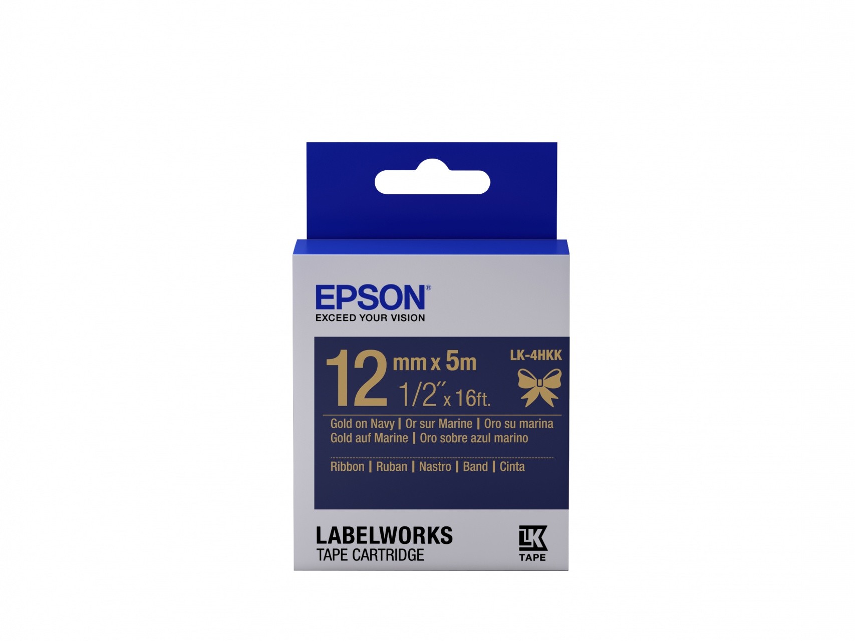 Epson Nastro satinato per etichettatrici LK-4HKK oro/blu 12 mm (5 m)