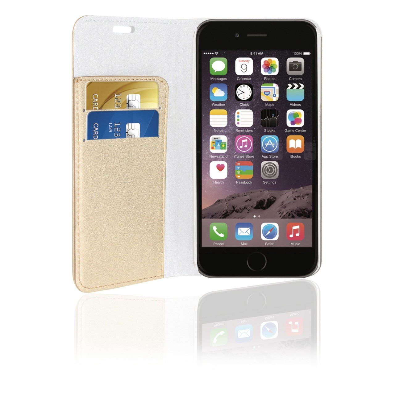 Phonix Custodia a Libro in Ecopelle per Apple iPhone 7 - Oro