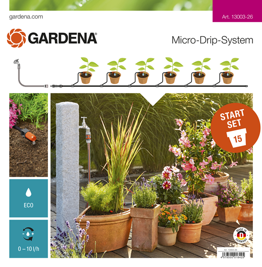 Gardena 13003-26 Micro-Drip-System Start Set per Vasi