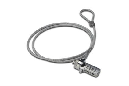 Ednet 64134 cavo di sicurezza Grigio, Argento 1,5 m