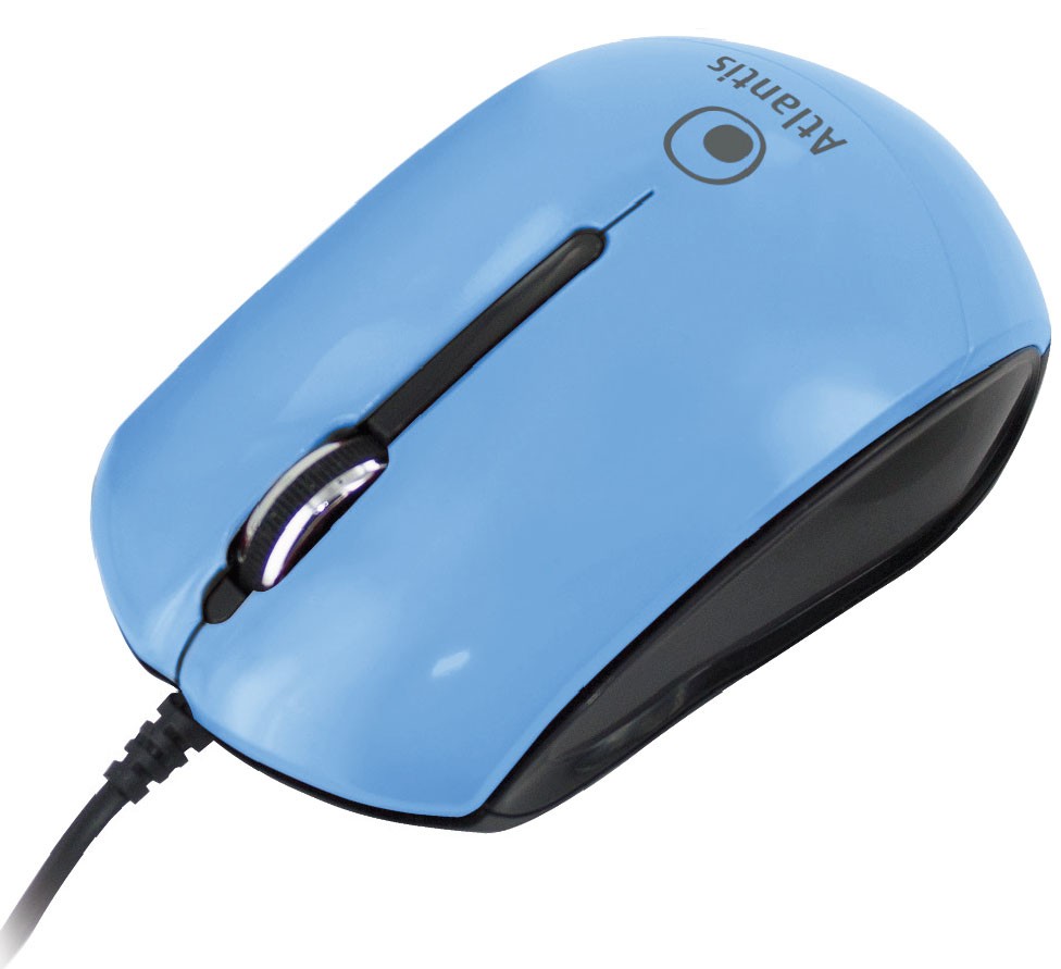 Atlantis Land P009-KM23-BL mouse USB tipo A Ottico 1000 DPI Ambidestro