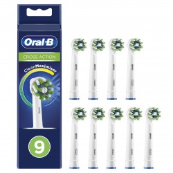 Oral-B Cross Action - Testine di Ricambio Spazzolino, Mega Pack, 9 Pezzi