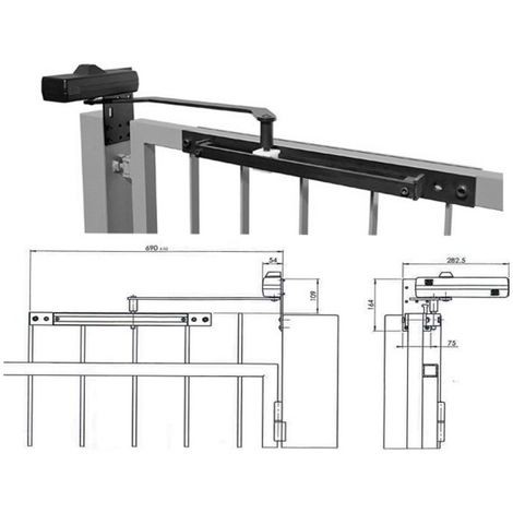 Assa Abloy DC650G Chiudicancello con Braccio a Slitta Nero 1250 mm