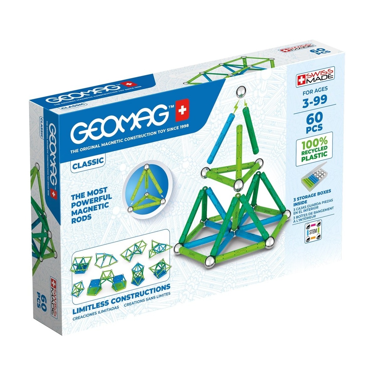 Geomag Classic GM272 giocattolo magnetico al neodimio 60 pezzo(i)  Multicolore